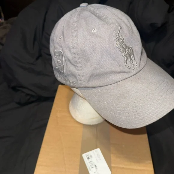 Polo Cap Grey big logo #3 🇺🇸 leather strap OS sendoffers followcloset RARE - Picture 8 of 8